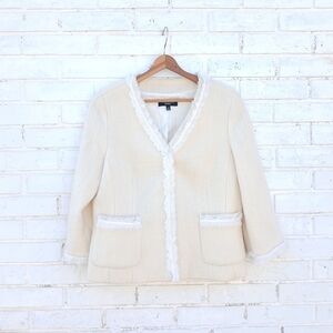 Talbots Cream Blazer with White Trim